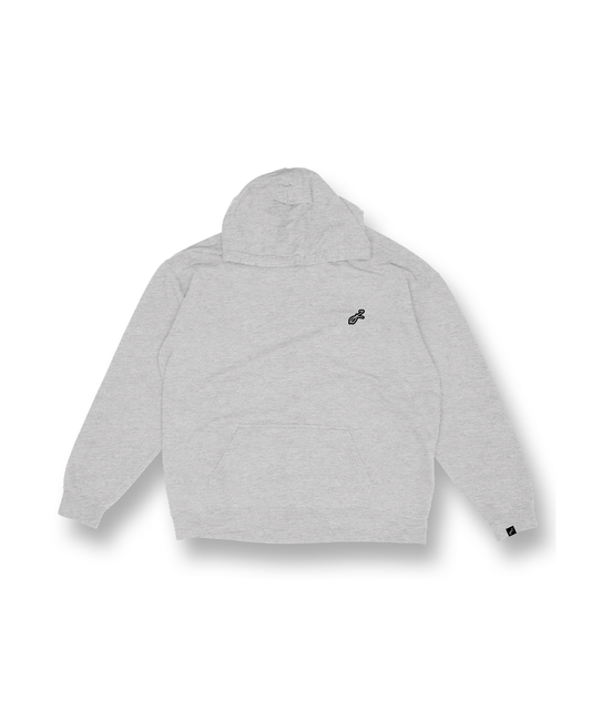 Basic Silicone Patch Hoodie (HEATHER GREY)