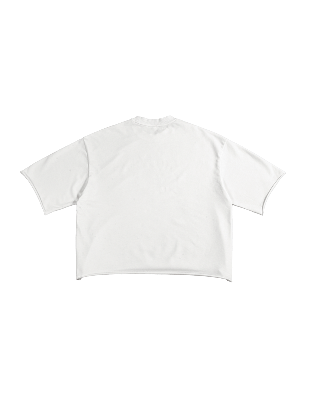 TRUST NONE RAW HEM CUT TEE (White)