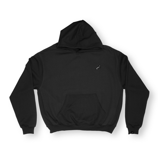 Basic Silicone Patch Hoodie (BLACK)
